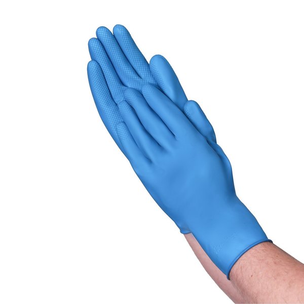 Vguard Latex Canners Blue Chemical Resistant Gloves unlined, 13" Rolled Cuff, PK 288 C23A39